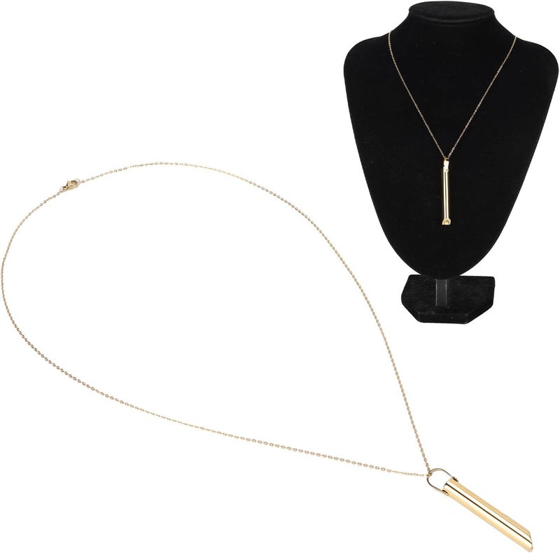 woobles Breathing Necklace, Stress Anxiety Necklace, Meditation Tuning Necklace Breathing Necklace for Mindful Breathing, Stress Relief, Unisex Fashionable Stainless Steel Necklace(Gold) - Image 3